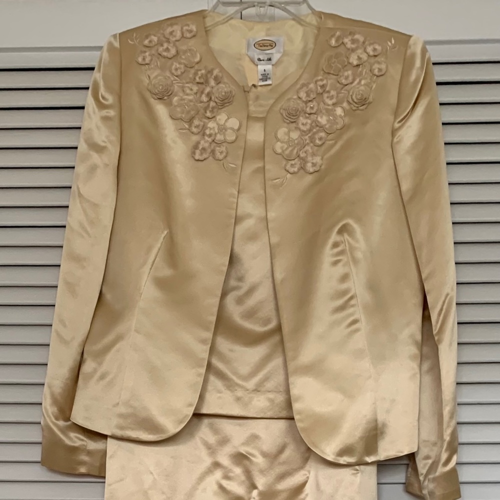 NWT Silk Shantung special occasion gown + jacket